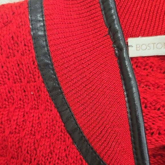 Boston Proper Red and Black Long Knit Cardigan with Zipper size small - Picture 10 of 10